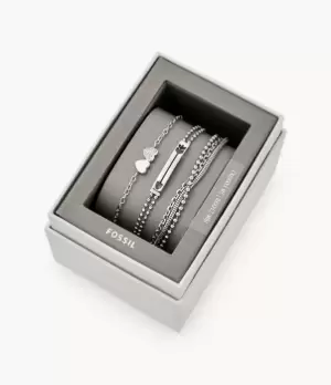 Fossil Women Silver-Tone Steel Bracelet Gift Set