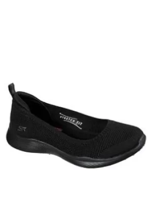 Skechers Microburst 2.0 Wide Fit Ballerina Shoes, Black, Size 4, Women