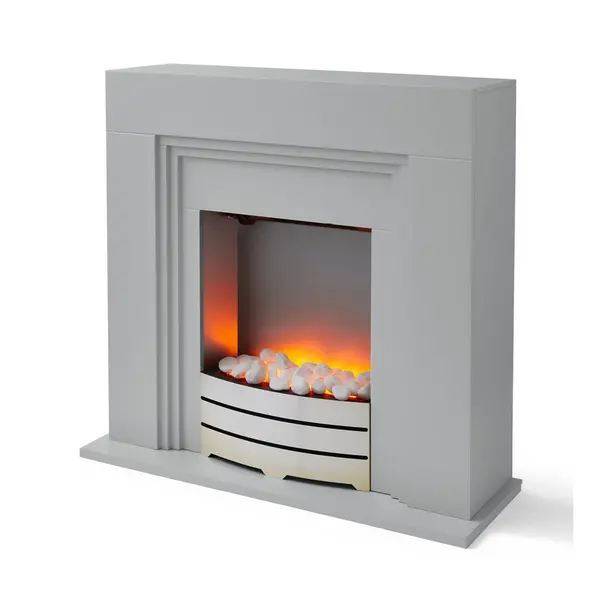 York Fireplace Suite Grey Grey