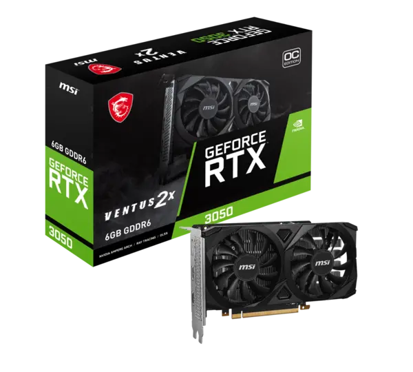 MSI GeForce RTX 3050 VENTUS 2X 6G OC GDDR6 Graphics Card