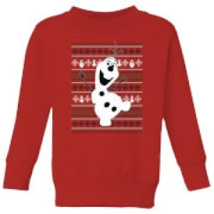 Disney Frozen Olaf Dancing Kids Christmas Sweatshirt - Red - 3-4 Years