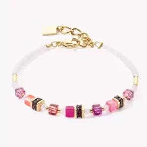 Coeur De Lion Graduated GEOCUBE Bracelet Gold Magenta Pink