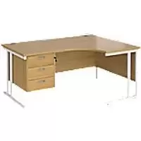 Dams International Right Hand Ergonomic Desk MC16ERP3WHO 1,600 x 1,200 x 725 x 800 - 990 mm