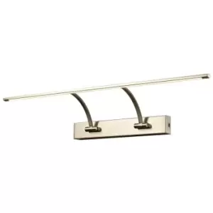 Luminosa Lighting - Small 2 Arm Wall Lamp, Picture Light, 1 x 14W LED, 3000K, 1070lm, Satin Nickel