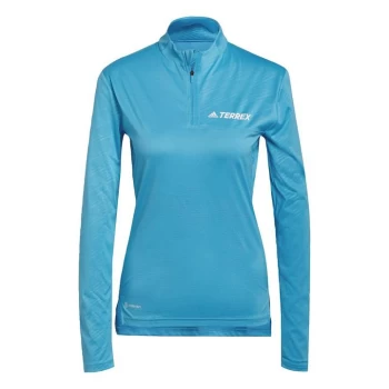 adidas Terrex Multi Half-Zip Tee Womens - App Sky Rush