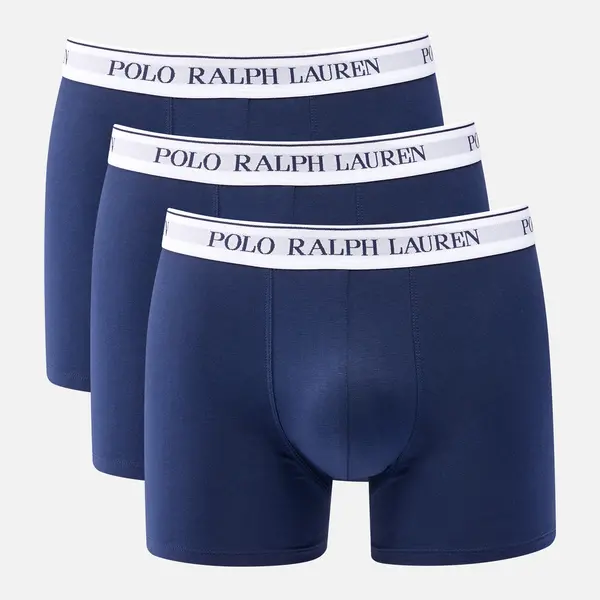 Polo Ralph Lauren Logo Waistband Cotton Boxer Trunks 3 Pack - XL Blue Underwear and Nightwear male 714830299056 XL