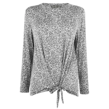 Biba Leopard Long Sleeve Top - Silver