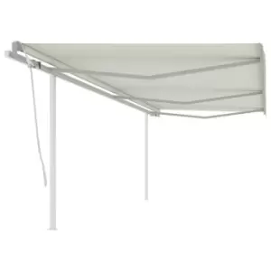 Vidaxl Manual Retractable Awning With Posts 6X3.5 M Cream