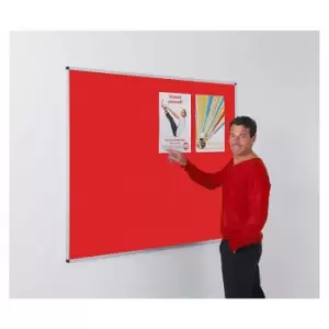 Metroplan Aluminium Framed Felt Noticeboard 1200 x 1800mm, red