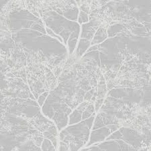 Holden Decor Whispering Trees Grey Glitter Wallpaper