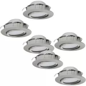 2 PACK 3 PACK Flush Ceiling Downlight Satin Nickel Plastic 6W Built in LED