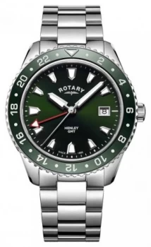 Rotary Mens Henley Green Stainless Steel Quartz Watch