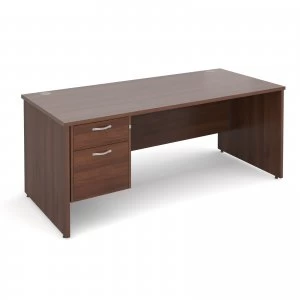 Maestro 25 PL Straight Desk With 2 Drawer Pedestal 1800mm - Walnut pan