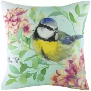 Evans Lichfield Blue Tit Cushion Cover (43cm x 43cm) (Multicoloured) - Multicoloured