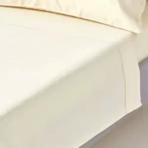 Cream Egyptian Cotton Flat Sheet 1000 Thread Count, Single - Cream - Cream - Homescapes