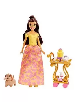 Disney Princess Belle'S Tea Time Cart Doll And Playset