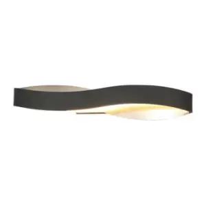 Wall Lamp, 1 x 6W LED, 3000K, 420lm, Sand Anthracite, Satin Nickel - Luminosa Lighting