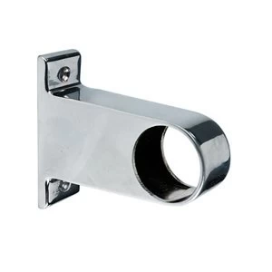 Colorail Chrome effect Aluminium Rail end socket (Dia)32mm Pack of 2