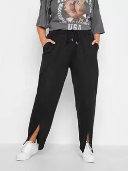 Yours Straight Leg Split Jogger - Black, Size 22-24, Women