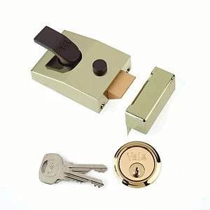 Yale P-89-BLX-PB-60 89 Deadlocking Nightlatch - Brass 60mm