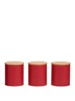 Premier Housewares Alton Red Set Of 3 Storage Canisters