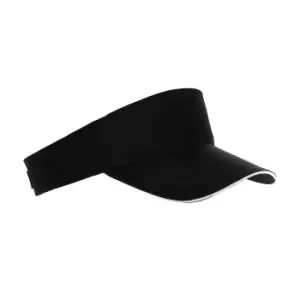 SOLS Unisex Ace Sun Visor (One Size) (Black/White)