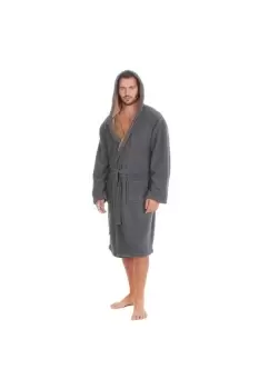 Bonded Fleece Hooded Dressing Gown