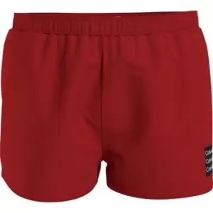 Calvin Klein Short Drawstring Swim Shorts - Red