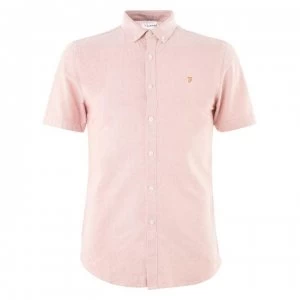 Farah Vintage Brewer Short Sleeve Shirt - Peach 898