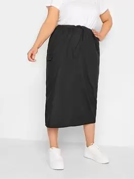 Yours Yours Parachute Cargo Skirt, Black, Size 20, Women