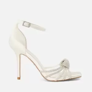 Dune Morella Embellished Satin Heeled Sandals - UK 8