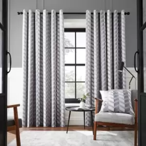 Evander Geo Velour Digital Print Weighted Curtains