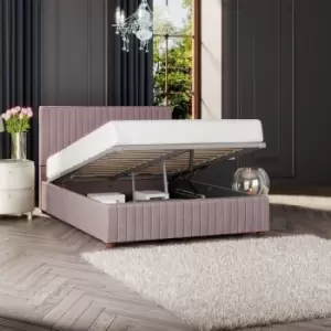 Estella Ottoman Storage Bed, Plush Velvet, Blush Double - Laurence Llewelyn-bowen