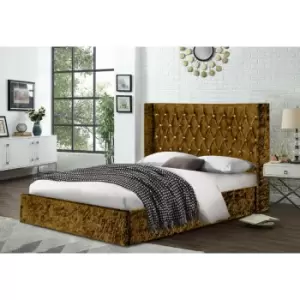 Eniya Bed Double Crush Velvet Mustard