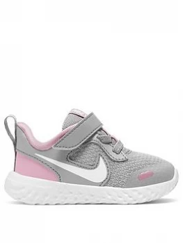 Nike Revolution 5 Infant Trainer - Grey/Pink, Multi, Size 5