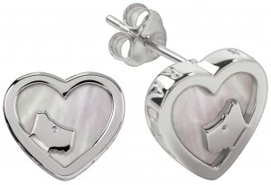 Radley London Heart Shape Stone Set Pearl Stud Earrings