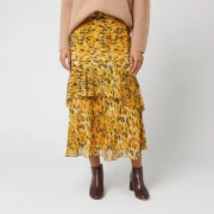 Whistles Womens Ikat Animal Nora Skirt - Yellow/Multi - UK 8