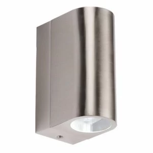 KnightsBridge 6W IP44 LED Up and Down Tubular Stainless Steel Wall Light