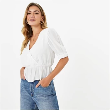 Jack Wills Wrap Front Top - White