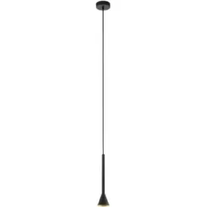 Pendant Ceiling Light Colour Black Outer & Gold Inner Shade Bulb GU10 1x5W Inc