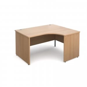 Maestro 25 PL Right Hand Ergonomic Desk 1400mm - Beech Panel Leg desig