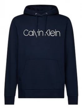 Calvin Klein Cotton Logo Overhead Hoodie - Navy