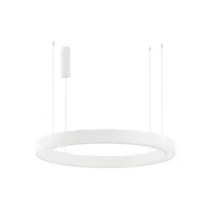 Hartford Integrated LED Pendant Ceiling Light Sandy White Aluminium LED 80W 4373Lm 2700K - 4000K + Remote Control - Merano