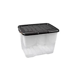 Storage Box XW205-CLR/BLK-EX Transparent 30 x 28 x 40 cm