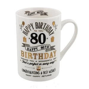 Signography Silver & Gold 80th Birthday Mug