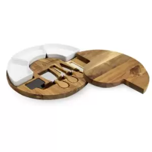 Acacia Round Cheese Board & Knives Set M&W - Multi