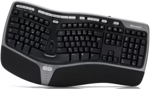 Microsoft Wired Natural Ergo Keyboard 4000 Black Win32 English British USB CD