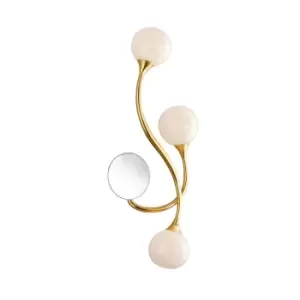 Signature 3 Light Wall Sconce Gold Leaf, Glass