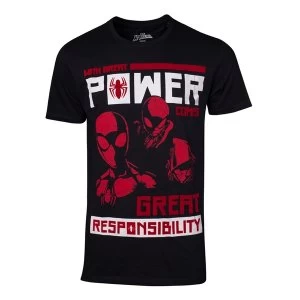 Marvel Comics - Power vs. Responsibility Mens X-Large T-Shirt - Black