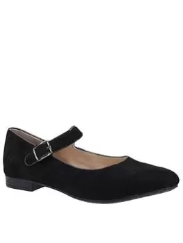 Hush Puppies Melissa Strap Flat Shoe - Black, Size 6, Women